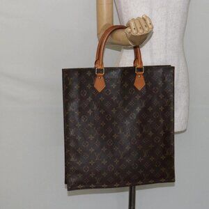 LOUIS VUITTON Monogram Sac Plat Hand Bag M51140 LV Auth 142771